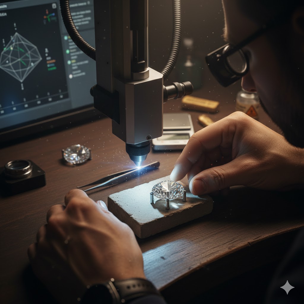 تكنولوجيا القطع الحديثة: كيف يحدد القص "Cut" بريق الألماس؟