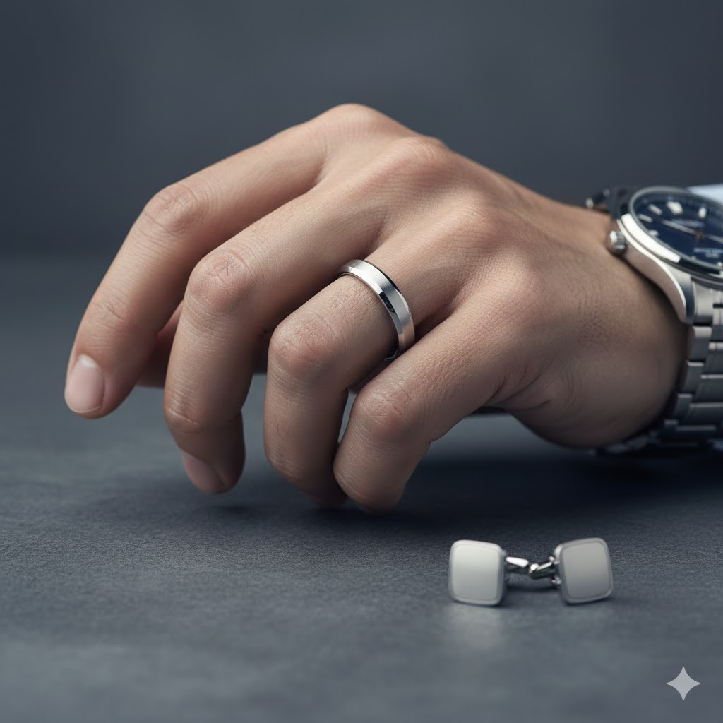 لماذا يُفضل الرجال الذهب الأبيض أو البلاتين في مجوهراتهم؟